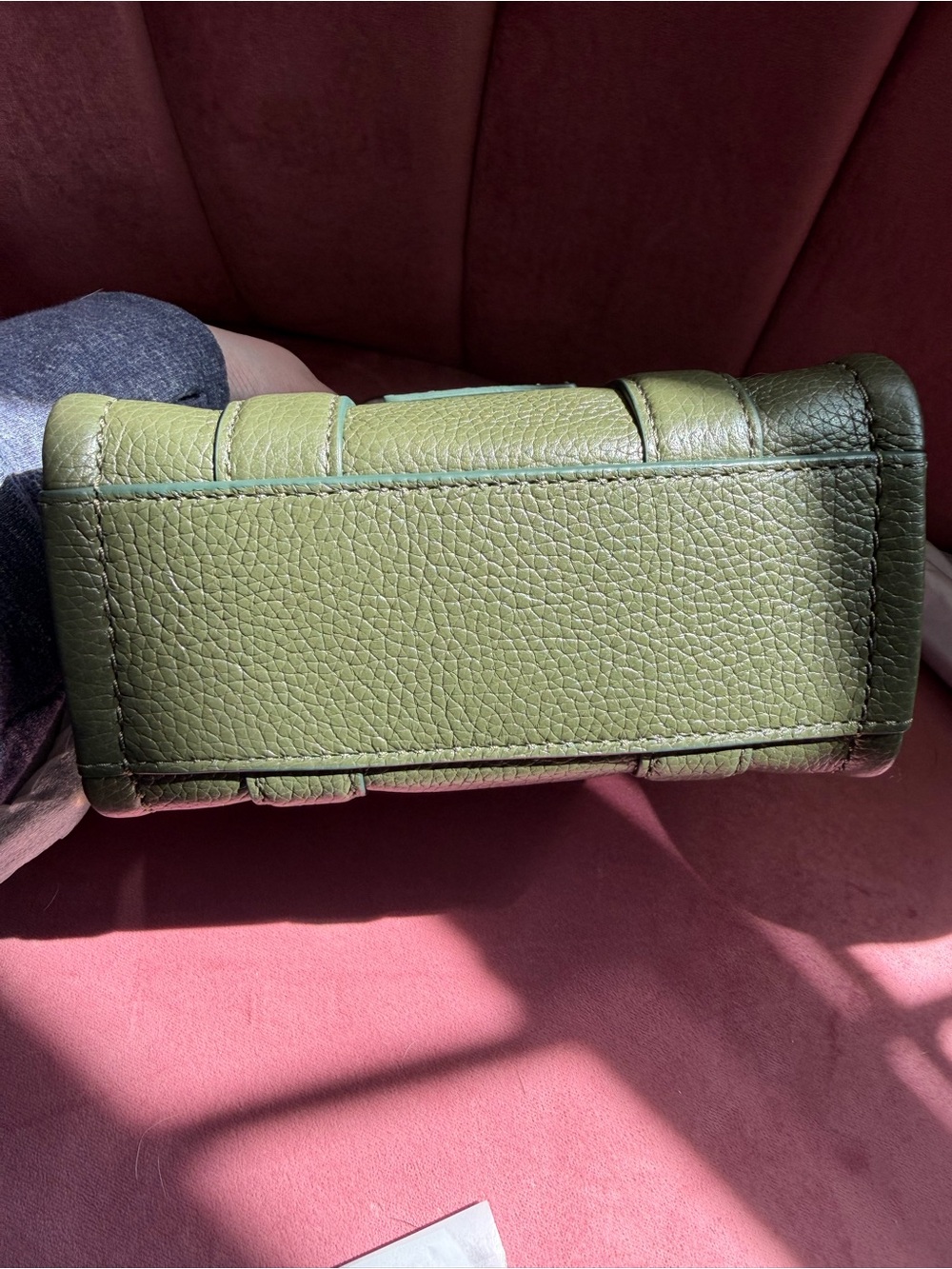 Marc Jacobs Olive Green The Tote Bag Mini with Gold Logo - Picture 4 of 5